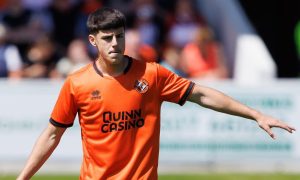 Sam Cleall-Harding in action for the Tangerines at Brechin