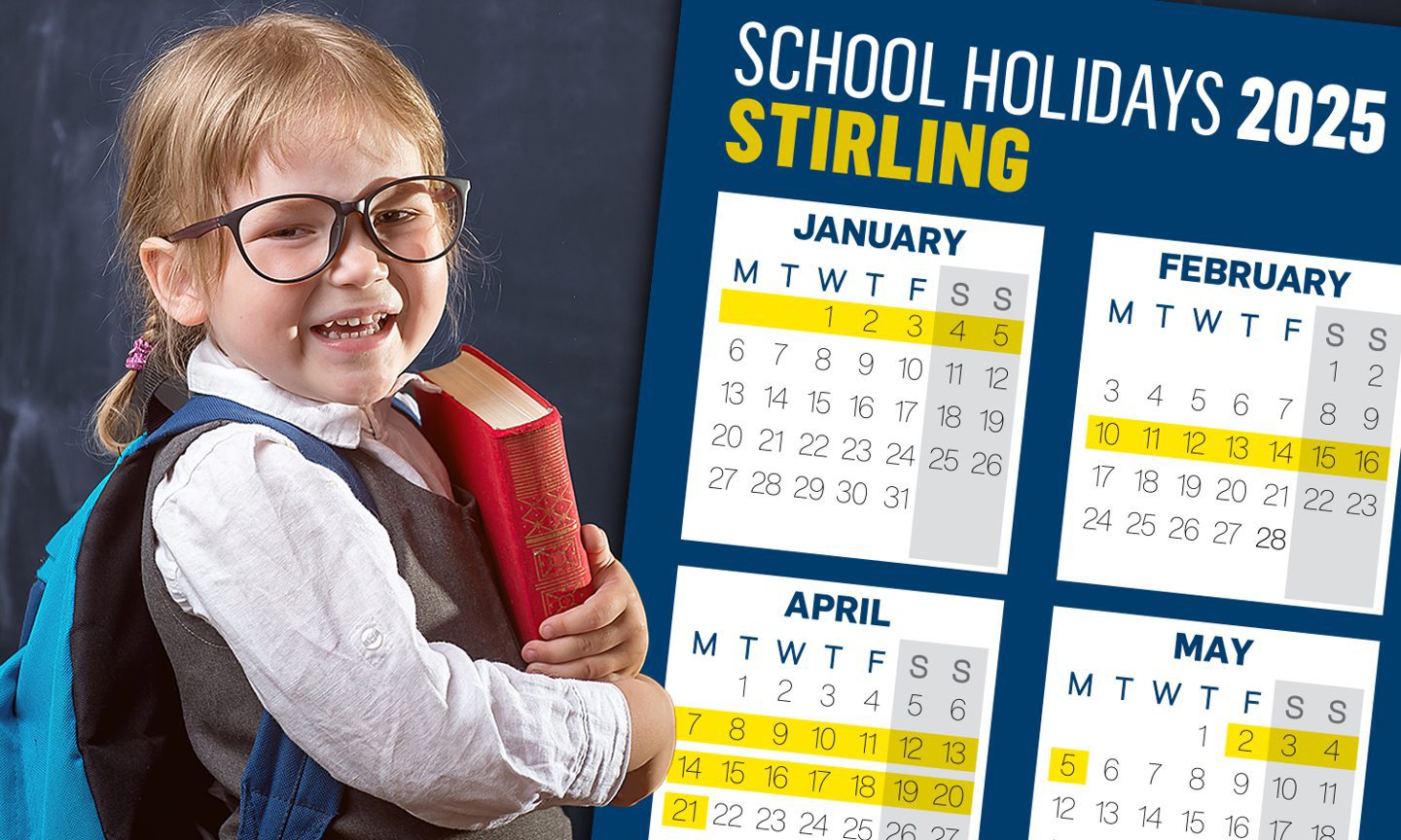 Stirling school holidays 2025 with printerfriendly calendars