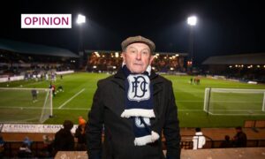 Dundee fan George Dorward at the Dundee derby on January 20 2025. Image: Kenny Smith/DC Thomson.