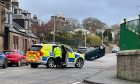 Car lands on its roof in Brechin