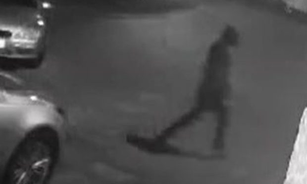 CCTV of the suspect believed to have been involved in the attempted car theft on Tranent Walk, Dundee. Image: Supplied