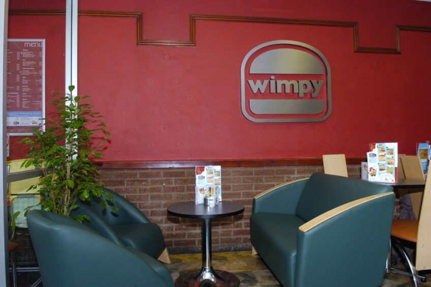 seating inside Arbroath Wimpy in 2007 