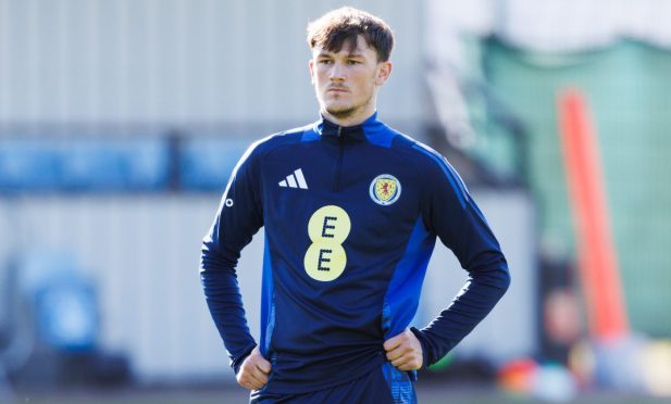 St Johnstone transfer target Calvin Ramsay during a Scotland training session.