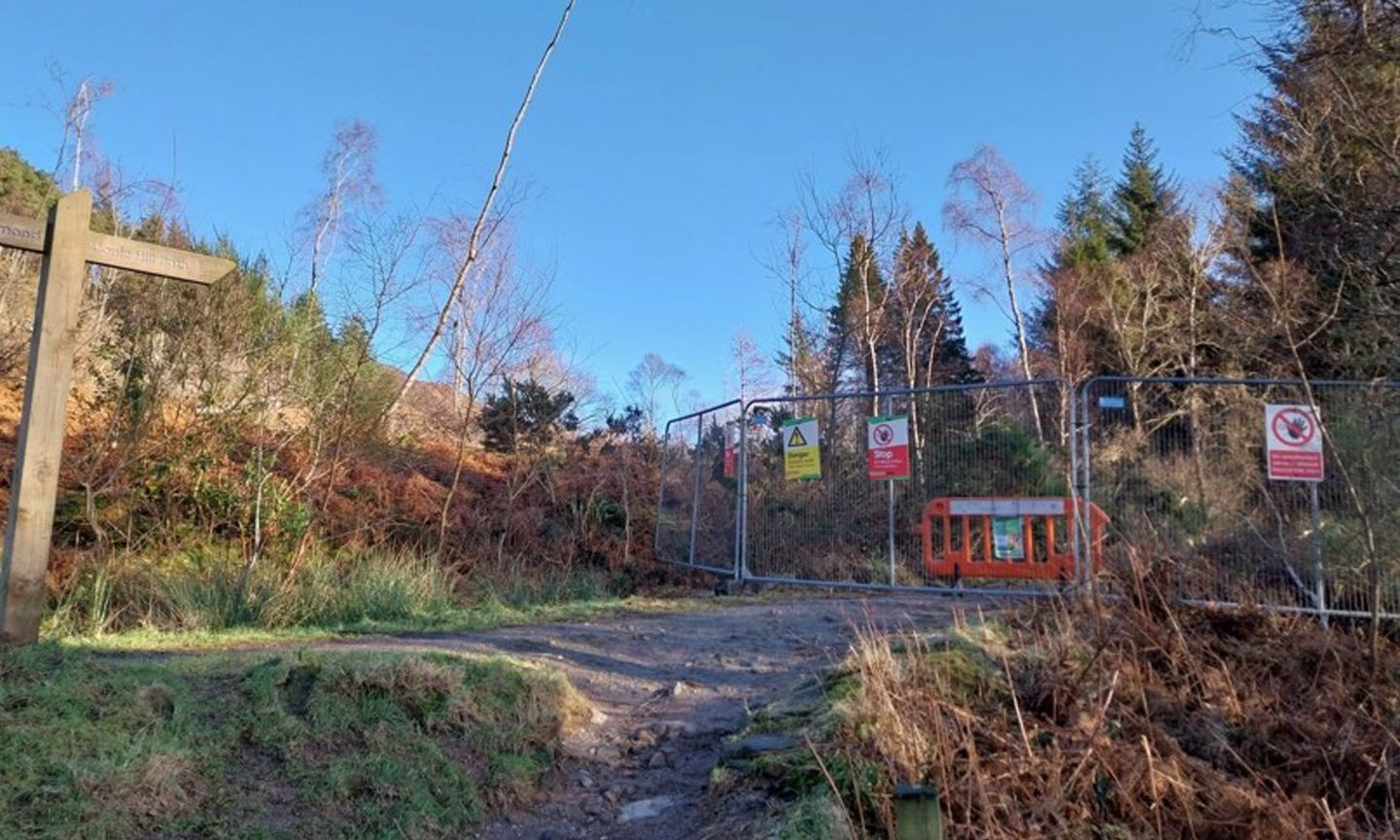 The Conic Hill path is closed due to Storm Eowyn damage. Image: Loch Lomond and Trossachs National Park