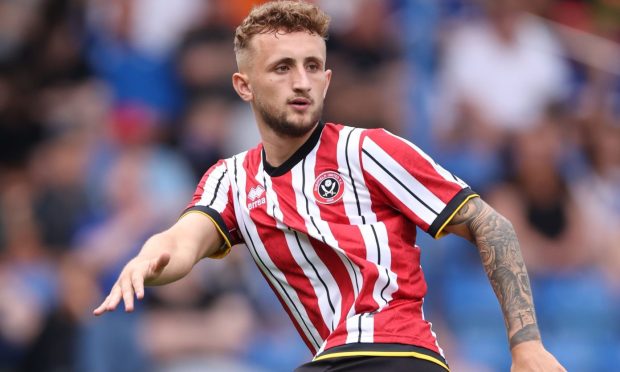 Sam Curtis in action for Sheffield United.