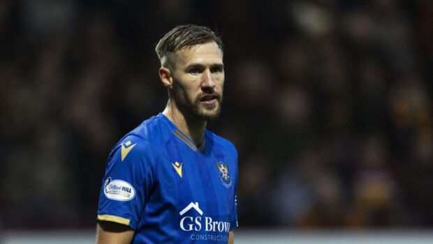 A close-up picture of Barry Douglas in action for St Johnstone.