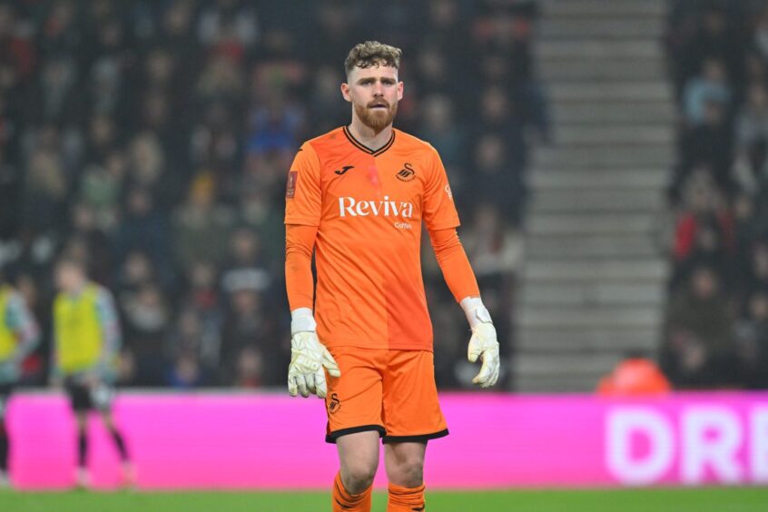 Andy Fisher in action for Swansea City. 