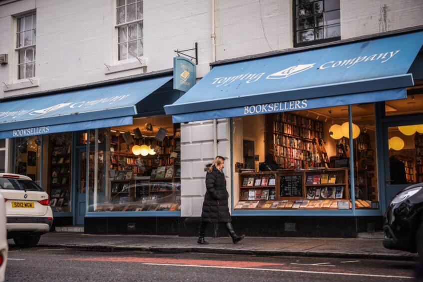 Image shows: An exterior view of Topping & Company Booksellers in St Andrews.