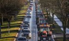 Tractors on the Kingsway in Dundee during a protest earlier this month.