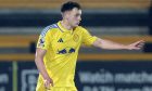 St Johnstone trialist Kris Moore in action for Leeds United's under-23 team.