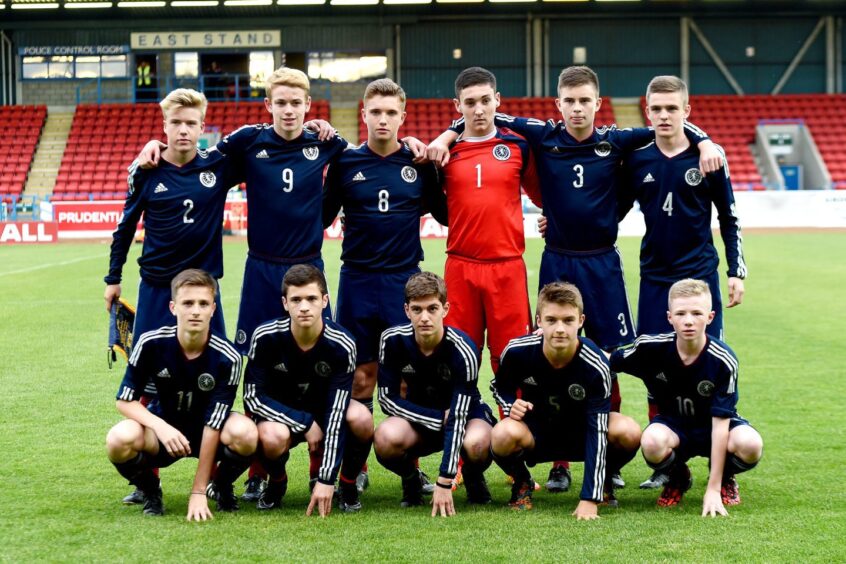 A Scotland under-15 team picture.