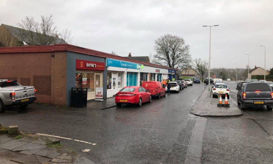 The first incident happened outside shops on Ballindean Road in Douglas. Image: James Simpson/DC Thomson