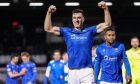 Bozo Mikulic leads the St Johnstone celebrations after beating St Mirren.