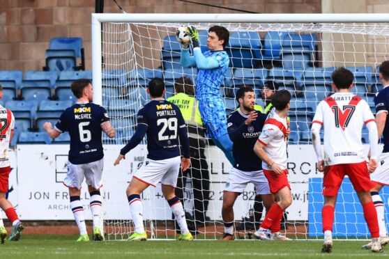 Dundee goalkeeper Jon McCracken performed well against Airdrie. Image: David Young/Shutterstock