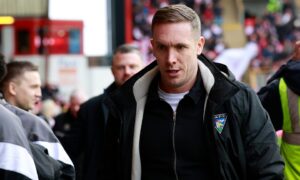 Dunfermline boss Michael Tidser at Pittodrie. Image: Shutterstock