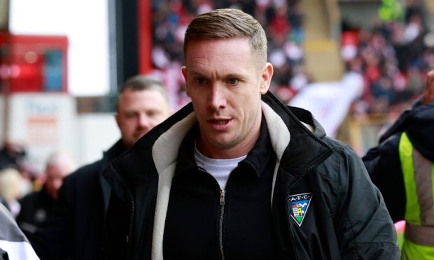 Dunfermline head coach Michael Tidser at Pittodrie. Image: Shutterstock