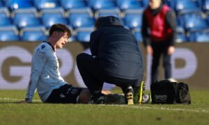 Seb Palmer-Houlden limped off in the second half. Image: David Young/Shutterstock