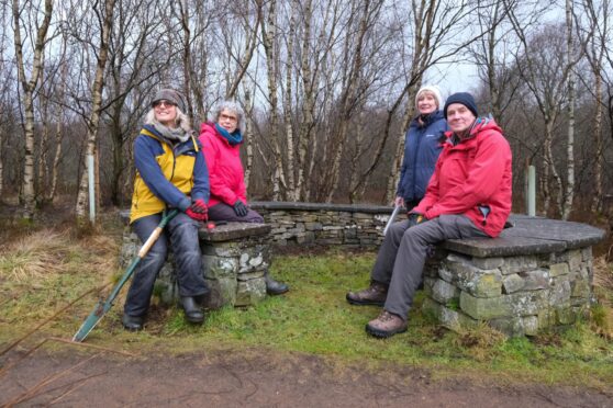 Trust members Ann Warren, Clare Ross, Lynda Grant and Philip Ross at the award-winning woodland. Image: Paul Reid