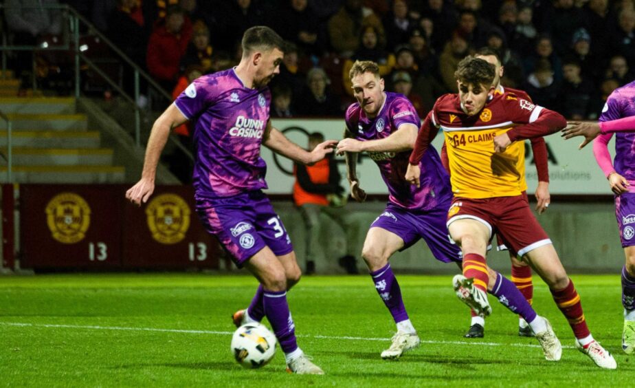 Tom Sparrow finds the net in the most recent of United's three defeats against Motherwell. 