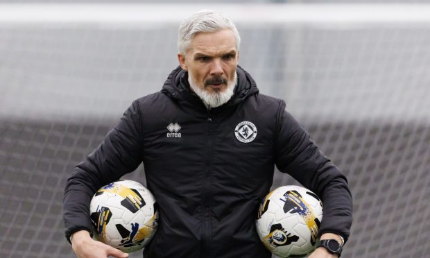 Dundee United boss Jim Goodwin, pictured, offered an update on several of his midfield options