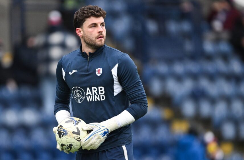 Josh Rae warming up before a Raith Rovers game.