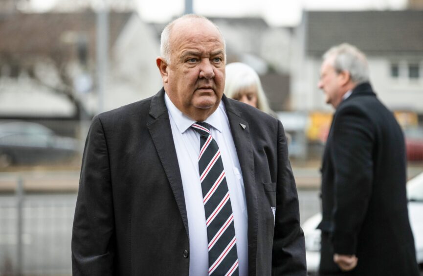 Dunfermline vice-chairman Bill Braisby arrives.