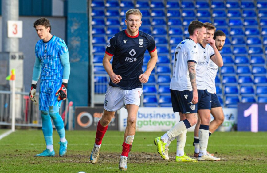 Kieran Phillips equalised for Ross County after Simon Murray had notched Dundee's opener. Image: Euan Cherry/SNS