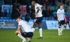 Dundee players at full-time at Ross County.