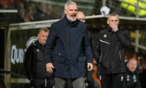 Dundee United manager Jim Goodwin was unhappy after his side's loss to Hibs