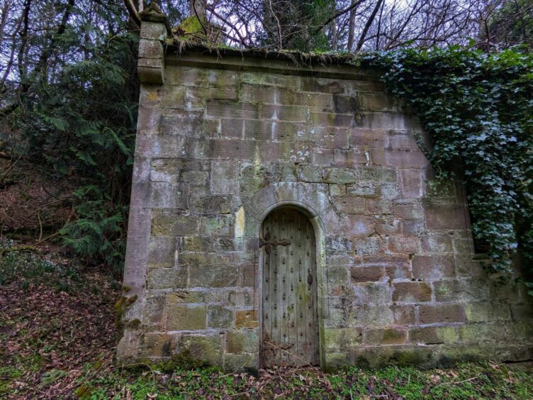 The exterior of abandoned Aldbar Chapel