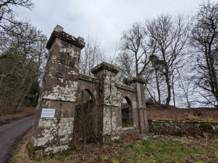 The old entrance and gatehouse to Aldbar estate. 