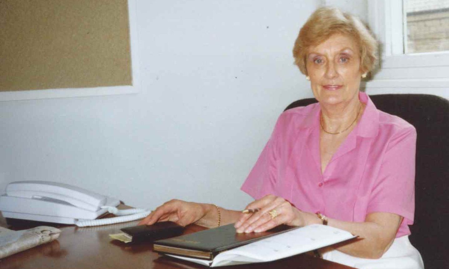 Alex Alexander at her desk as chairperson of Hillcrest Housing Association. Image: Heather Macfarlane