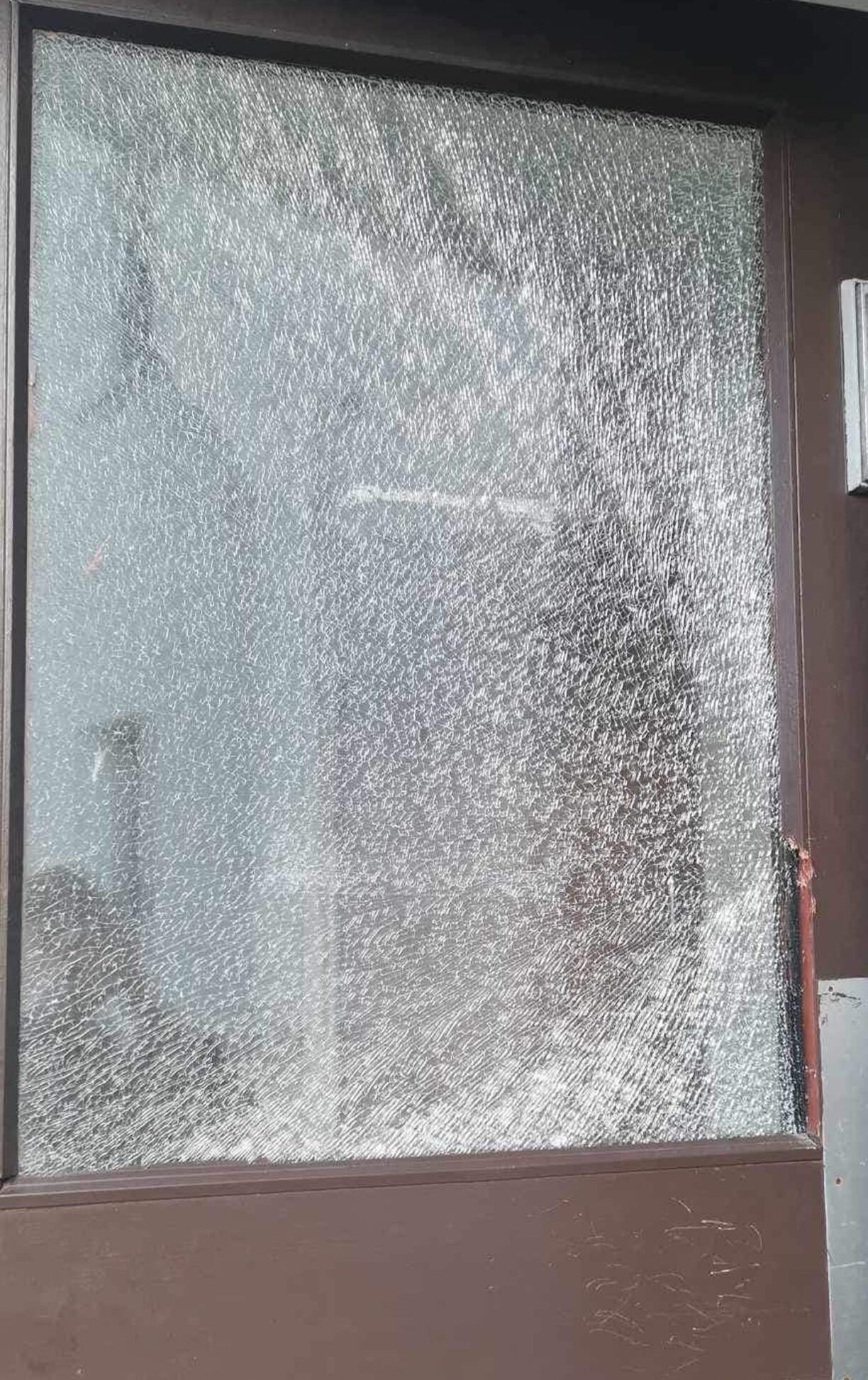 Smashed window.