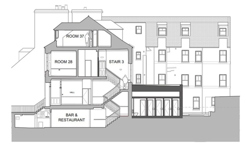 How the rear extension will look at the Ardgowan Hotel will look after refurbishment