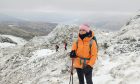 Gayle heads up snowy Ben Venue in the Trossachs