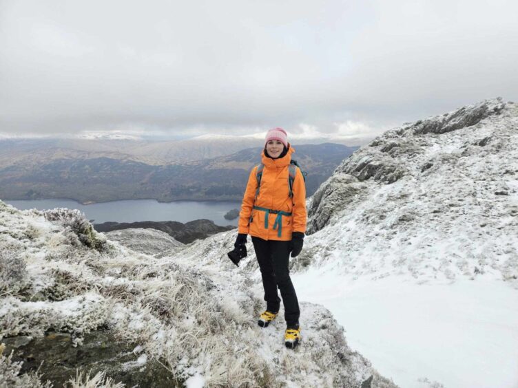 Views of Loch Katrine open up as Gayle climbs Ben Venue. 