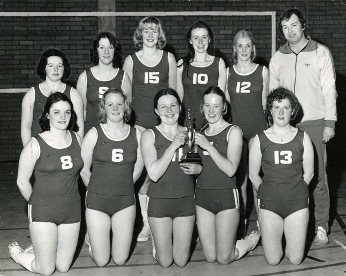 Dundee Wasps Basketball Team won the Scottish Golden Trophy at Ardler Community Centre in March 1977.