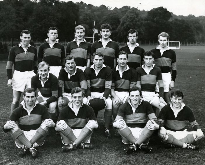 Dundee High team which played Harris Academy FP pose for a team pic