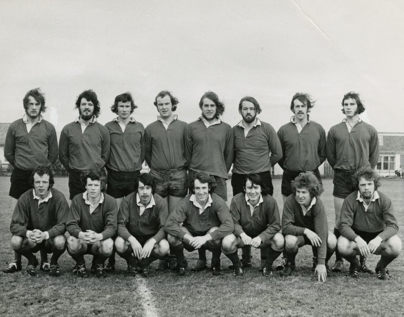 Dundee University rugby team before a match in 1973