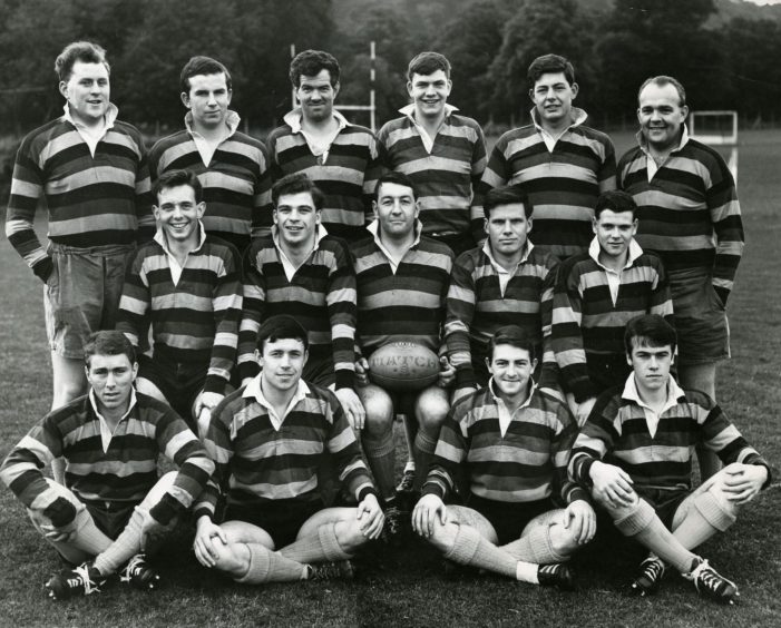 Harris Academy Former Pupils RFC players line up for a photo before a match in September 1965