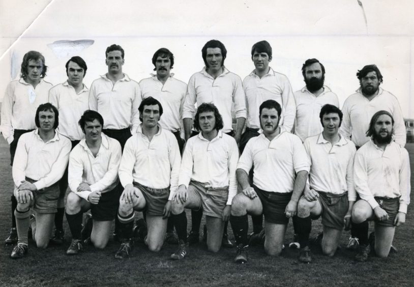 Morgan FP RFC line up for a team photo in February 1973.