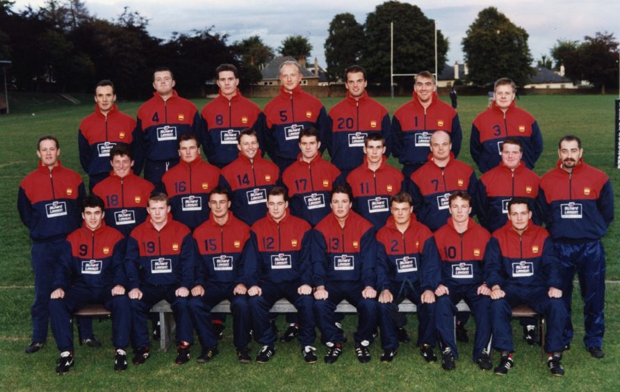 Dundee High School FP in new tracksuits at Mayfield in September 1995