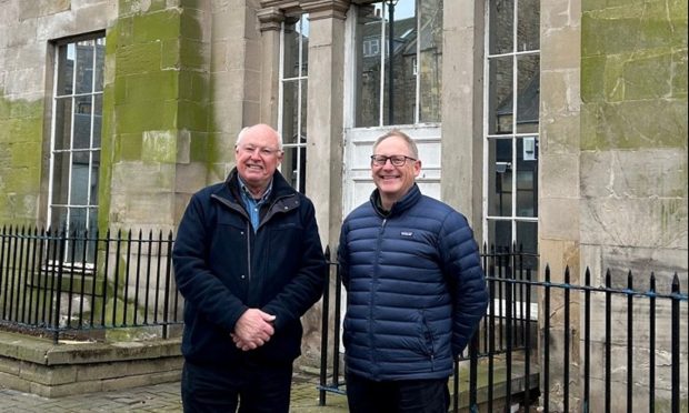 Tony Miklinski, left, and Steve Blake outside the proposed premises for Cupar Food Station