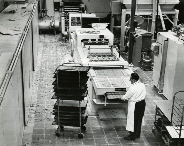 Inside Cuthbert's bakery in Dundee in March 1968.