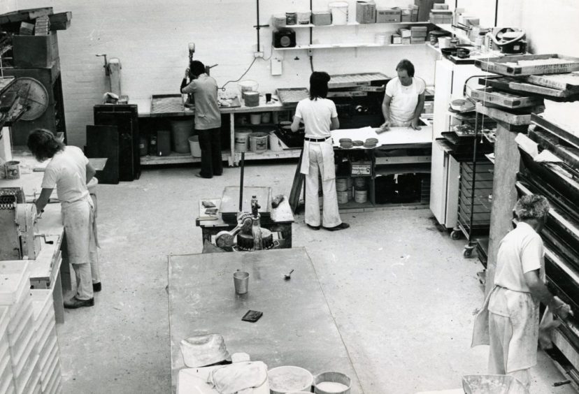 Inside Clark's bakery in Dundee in 1975. 