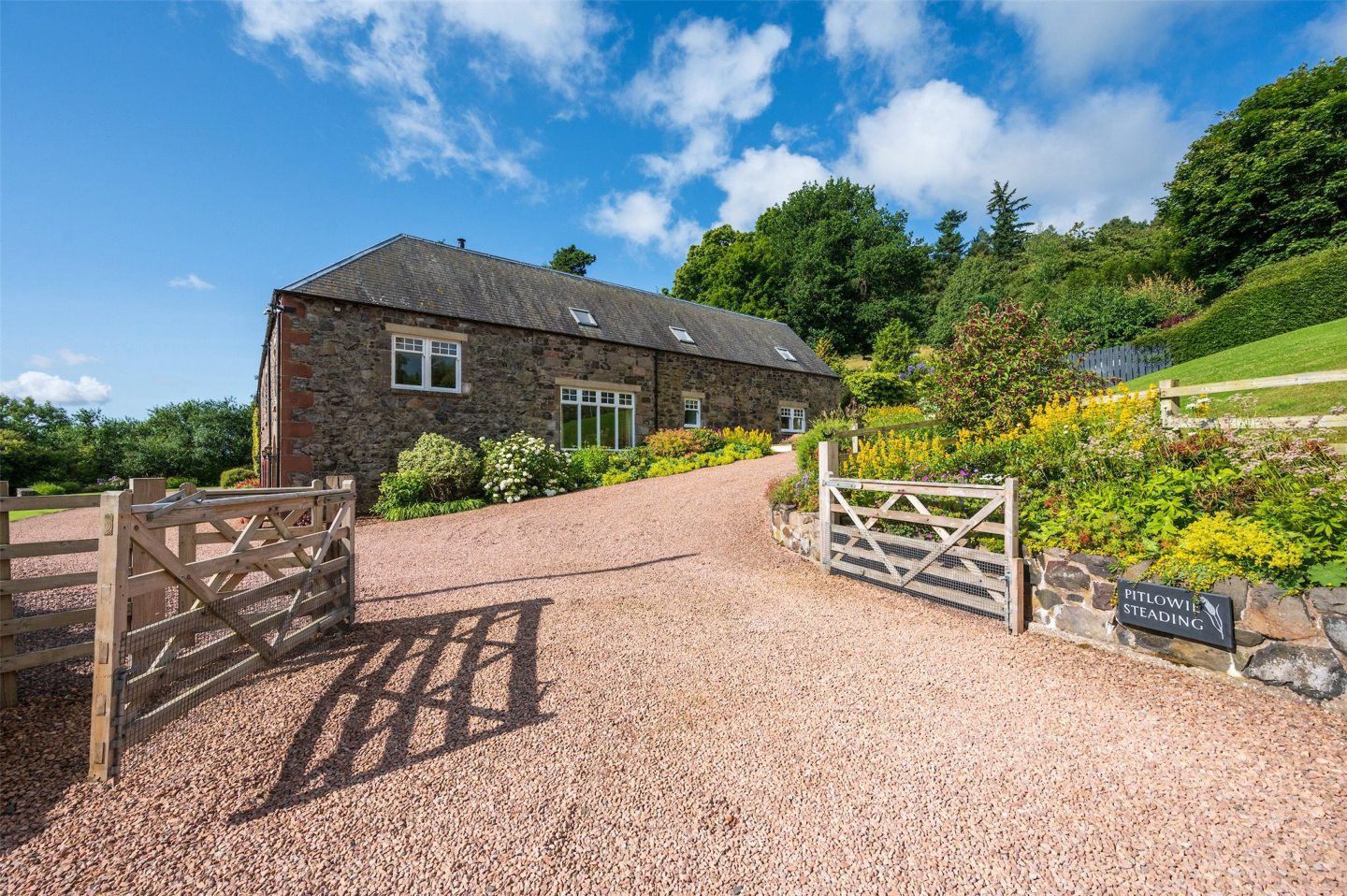 Large driveway.