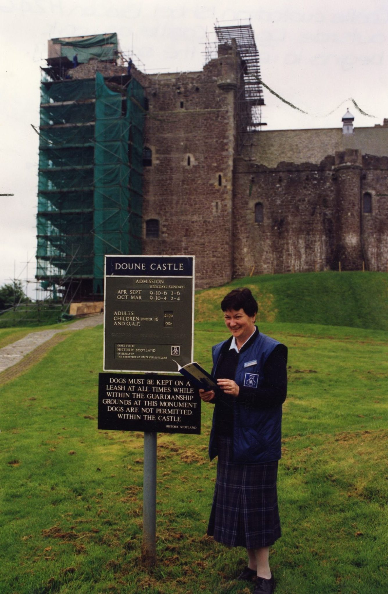 Castle custodian Ishbel Brown outside Doune Castle. 