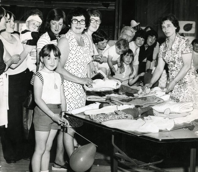 Stalls from Menzieshill gala day in 1977. 