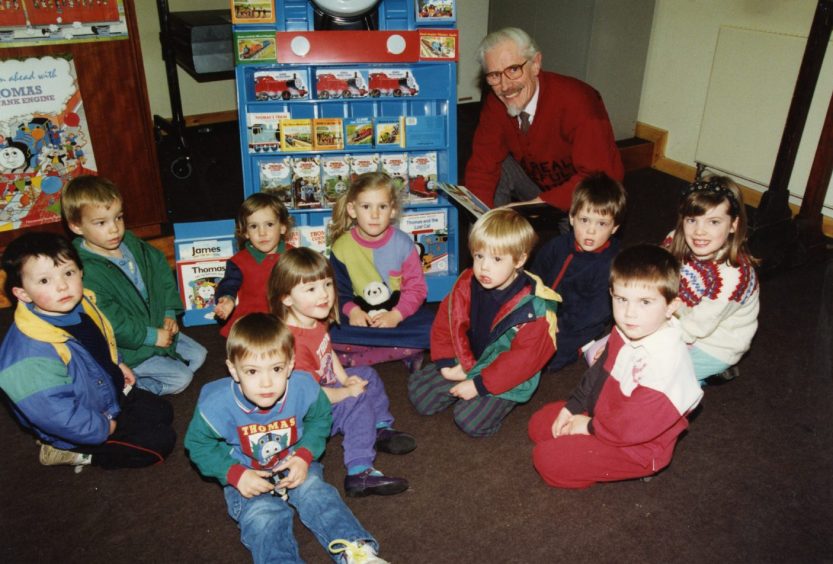 Chris Awdry gave two talks to parents and children.