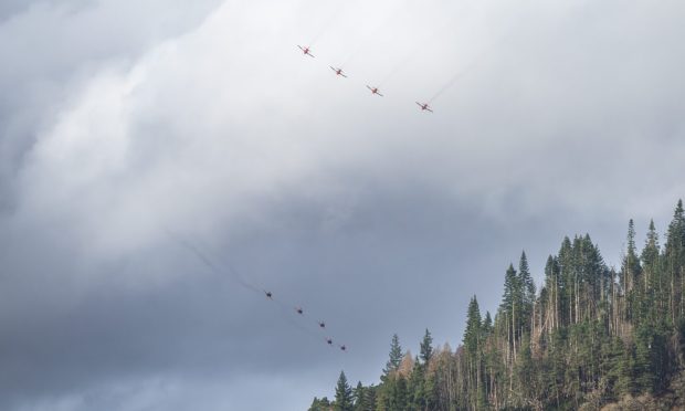 Red Arrows above Pitlochry